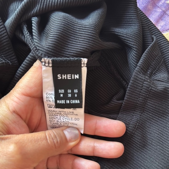 SHEIN Black Asymmetrical One-Shoulder Bodycon Dress - Picture 5 of 6